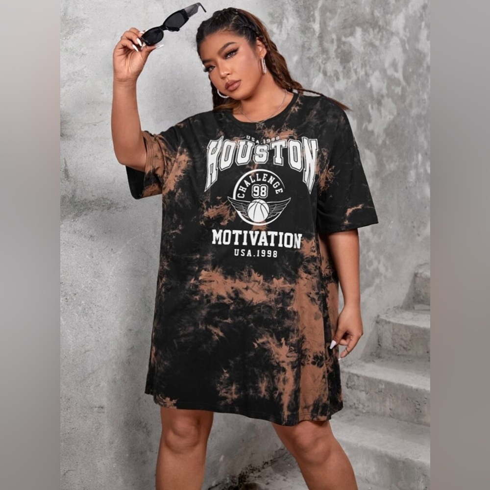 Acid Wash Graphic Tee Dress *NEW*